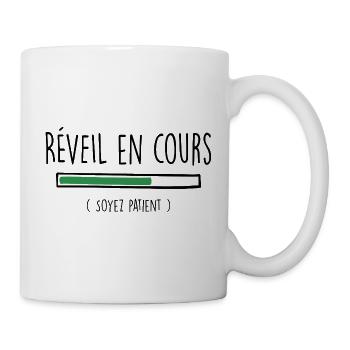 Aufwachen im Fortschritt Humor Zitat Lustiger Satz - Tasse - Weiß - Rechts