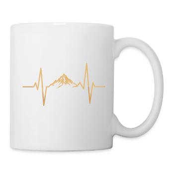 Berg und Herzschlag Motiv - Tasse - Weiß - Rechts