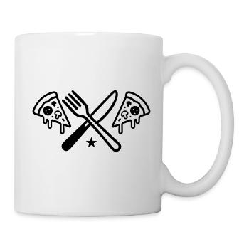 Pizza Besteck - Tasse - Weiß - Rechts