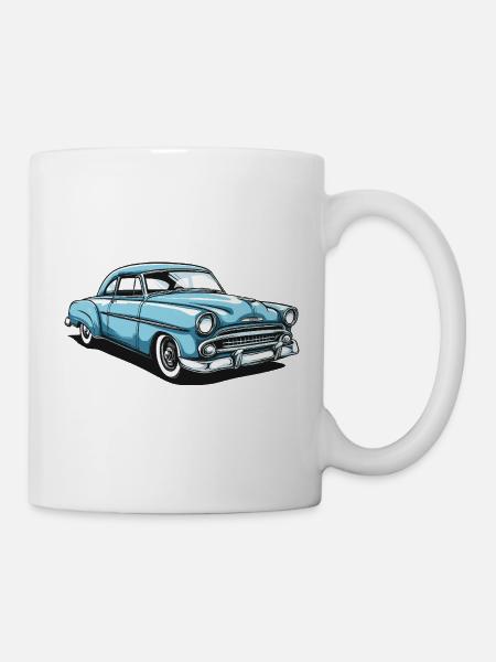 Nostalgisches Retro-Auto Design - Tasse - Weiß