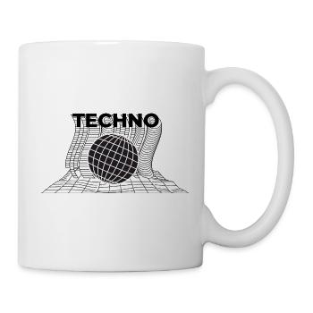 Techno music - Futuristic Geometric Globe Design - Mug - white - Right