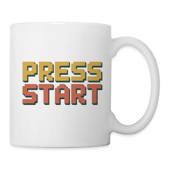 PRESS START Retro Gamer Pixel 8 Bit Arcade - Tasse - Weiß - Rechts