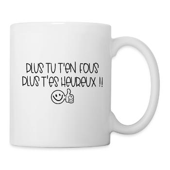 Glückliches Glück Zitat Humor Lustiger Satz - Tasse - Weiß - Rechts