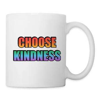 Gay Pride Regenbogen Wählen Sie Freundlichkeit Typografie - Tasse - Weiß - Rechts