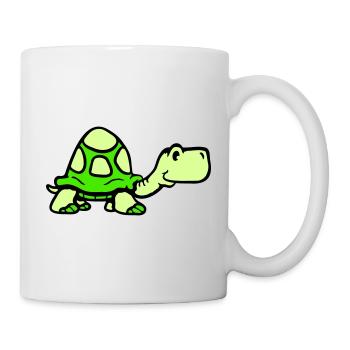 Schildkröte süß niedlich lächelt glücklich lustig - Tasse - Weiß - Rechts