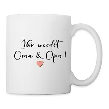 Pregnancy ANNOUNCE BABY GRANDMA GRANDPA - Mug - white - Right