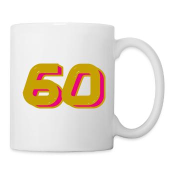 60. 60 JAHRE. 60-JÄHRIGES JUBILÄUM. 60. GEBURTSTAG. - Tasse - Weiß - Rechts