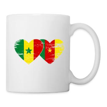 Senegal Kamerun Flagge Hände Herzform used - Tasse - Weiß - Rechts