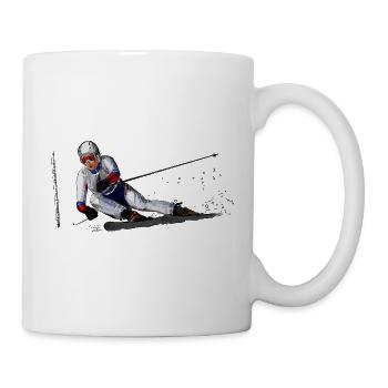 Illustration d’action de skieur - Mug blanc - blanc - Droite