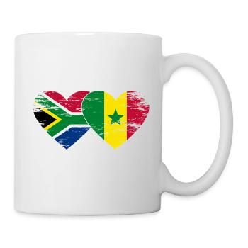 Südafrika Senegal Flagge Herz used - Tasse - Weiß - Rechts
