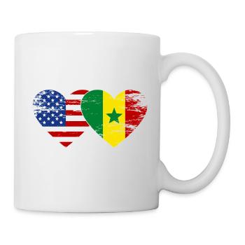 USA Senegal Flagge Herz used - Tasse - Weiß - Rechts