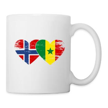 Norway Senegal Flag Heart - Mug - white - Right