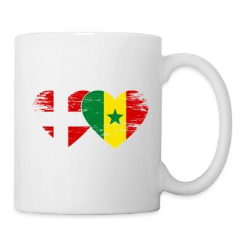 Dänemark Senegal Herz Flagge used - Tasse - Weiß - Rechts