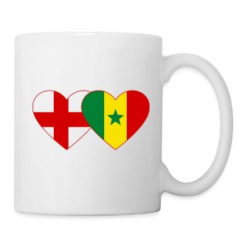 England Senegal Flag Hands Heart Shape - Mug - white - Right