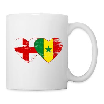 England Senegal Flagge Hände Herzform used - Tasse - Weiß - Rechts
