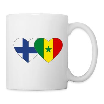 Finlande Sénégal Drapeau Coeur - Mug blanc - blanc - Droite