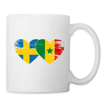 Schweden Senegal Flagge Herz used - Tasse - Weiß - Rechts