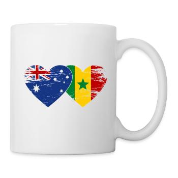 Drapeau de l’Australie et du Sénégal Coeur - Mug blanc - blanc - Droite
