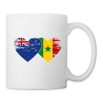 Neuseeland Senegal Flagge Herz - Tasse - Weiß - Rechts