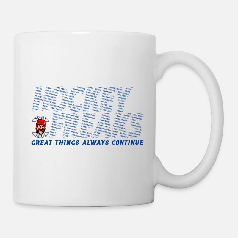 Hockey Inspired Striped Typography Tee - Mug - white