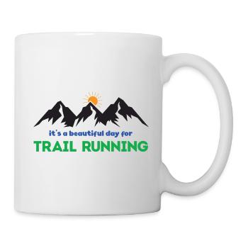 C’est une belle journée pour le trail running - Mug blanc - blanc - Droite