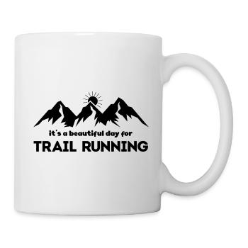 C’est une belle journée pour le trail running - Mug blanc - blanc - Droite