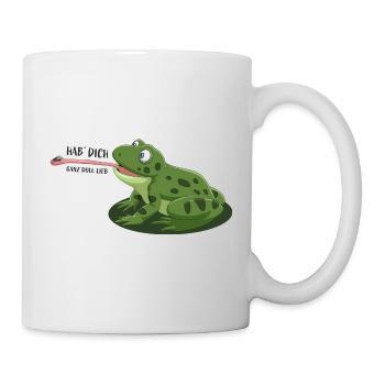 Hab dich - ganz doll lieb – Frosch Cartoon - Tasse - Weiß - Rechts