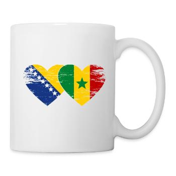 Drapeau Bosnie-Sénégal Coeur - Mug blanc - blanc - Droite