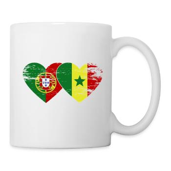 Portugal Sénégal Drapeau Coeur - Mug blanc - blanc - Droite