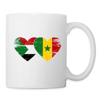 Sudan Senegal Flag Heart - Mug - white - Right