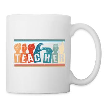 ASL Dolmetscher Gebärdensprache - Tasse - Weiß - Rechts