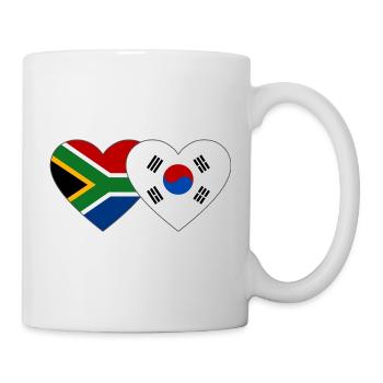 Afrique du Sud Drapeau de la Corée du Sud Coeur - Mug blanc - blanc - Droite
