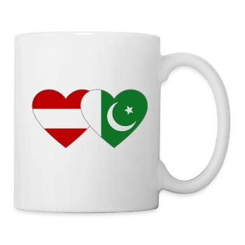 Austria Pakistan Flag Heart - Mug - white - Right