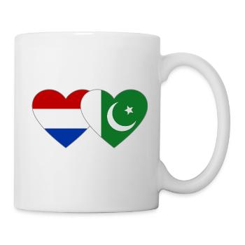 Pays-Bas Pakistan Drapeaux Coeur - Mug blanc - blanc - Droite