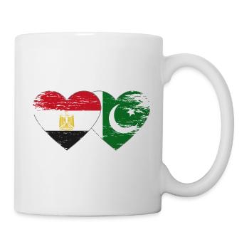 Egypte Pakistan Drapeau Coeur Utilisé - Mug blanc - blanc - Droite