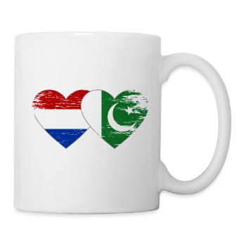 Hollande Pakistan drapeau coeur utilisé - Mug blanc - blanc - Droite