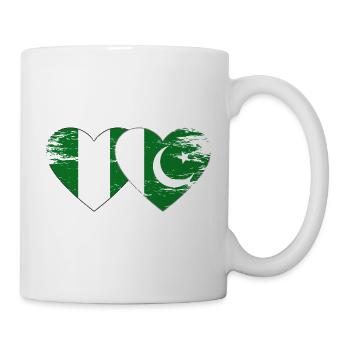 Nigeria Pakistan Flagge Herz - Tasse - Weiß - Rechts