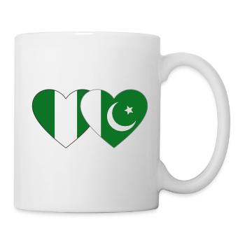 Nigeria Pakistan Drapeau Coeur - Mug blanc - blanc - Droite
