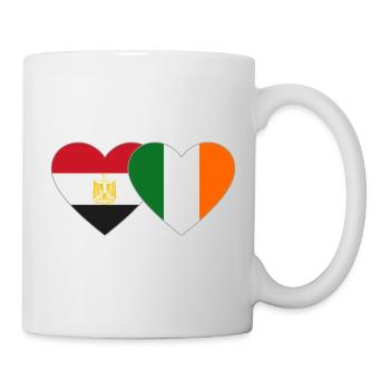 Egypt Ireland Flag Heart - Mug - white - Right