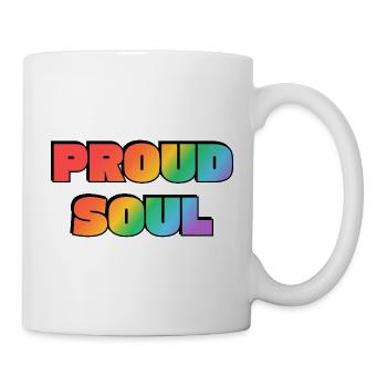 Proud Soul Arc-en-ciel Typographie Audacieuse Fierté Gay - Mug blanc - blanc - Droite