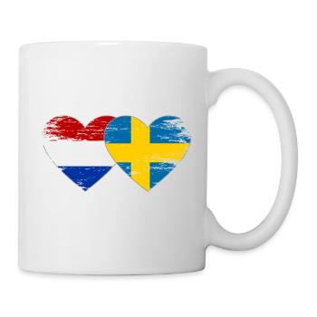 Hollande Suède Drapeau Mains Coeur Forme - Mug blanc - blanc - Droite