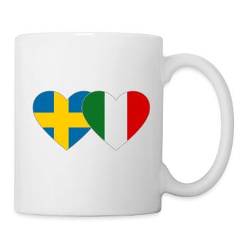 Sweden Italy Flag Hands Heart Shape - Mug - white - Right