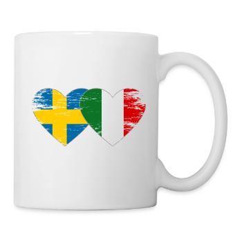 Schweden Italien Flagge Herz used - Tasse - Weiß - Rechts