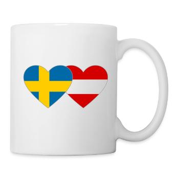 Schweden Österreich Flagge Herz - Tasse - Weiß - Rechts
