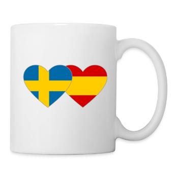 Schweden Spanien Flagge Herz - Tasse - Weiß - Rechts