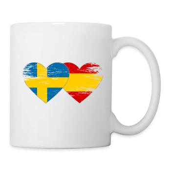 Schweden Spanien Flagge Herz used - Tasse - Weiß - Rechts
