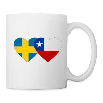 Schweden Chile Flagge Herz - Tasse - Weiß - Rechts