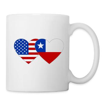 USA Chile Flagge Herz - Tasse - Weiß - Rechts