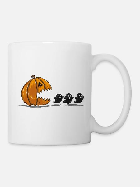Pumpkin Stalks Halloween Ghosts - Mug - white