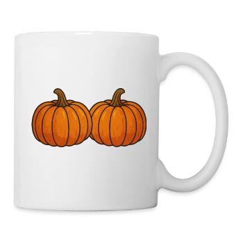 Zwei Kürbisse im Herbstlicht - Tasse - Weiß - Rechts